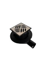 Sifon pardoseala KESSEL cu iesire laterala DN50, cu gratar inox, sistem antimiros cu clapeta, si sita protectie