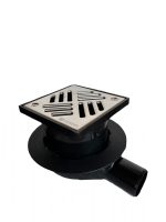 Sifon pardoseala KESSEL cu iesire laterala DN50, cu gratar inox design, sistem inchidere gratar