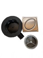 Sifon pardoseala KESSEL cu iesire laterala DN50, cu gratar inox Oval design, sistem antimiros epdm, si sita protectie - imagine 8