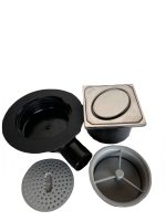 Sifon pardoseala KESSEL cu iesire laterala DN50, cu gratar inox Oval design, sistem antimiros epdm, si sita protectie - imagine 9