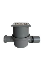 Sifon pardoseala KESSEL cu intrare si  iesire laterala DN50 articulata la unghi, cu gratar inox, sistem antimiros garda de apa, cu posibilitate trece lavoar - imagine 3